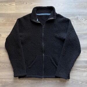 Petros Merino Fleece Black Full Zip Wool Sweater Mens Size XL